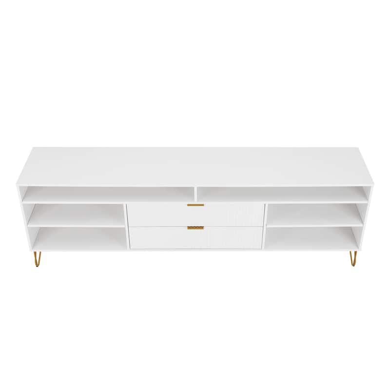 Manhattan Comfort Dumbo Mid-Century Modern TV Stand with 6 Shelves