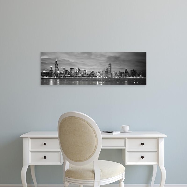 Easy Art Prints Panoramic Images's 'Buildings at the waterfront, Chicago, Illinois, USA' Premium Canvas Art