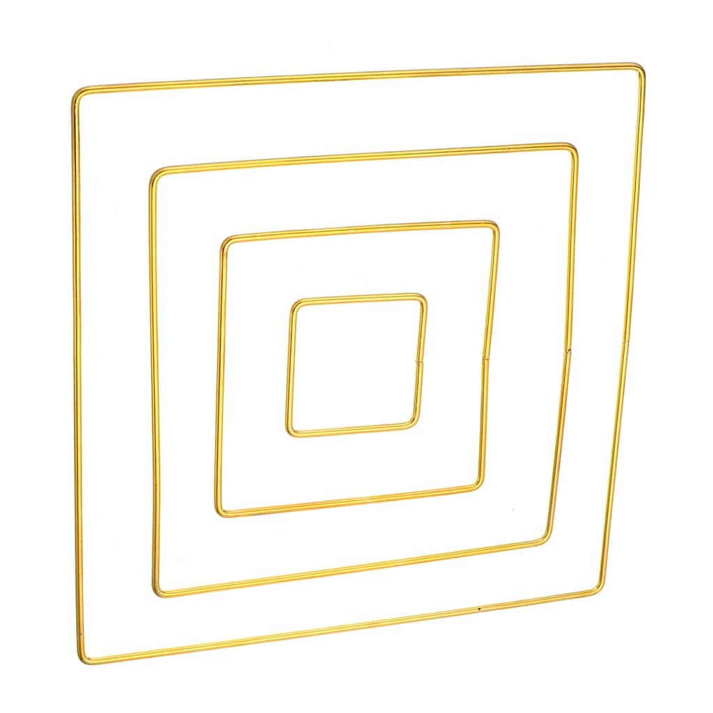 Dream Catcher Rings Set, 2 Set 4 Sizes Square Shape Macrame Wreath Hoop, Gold