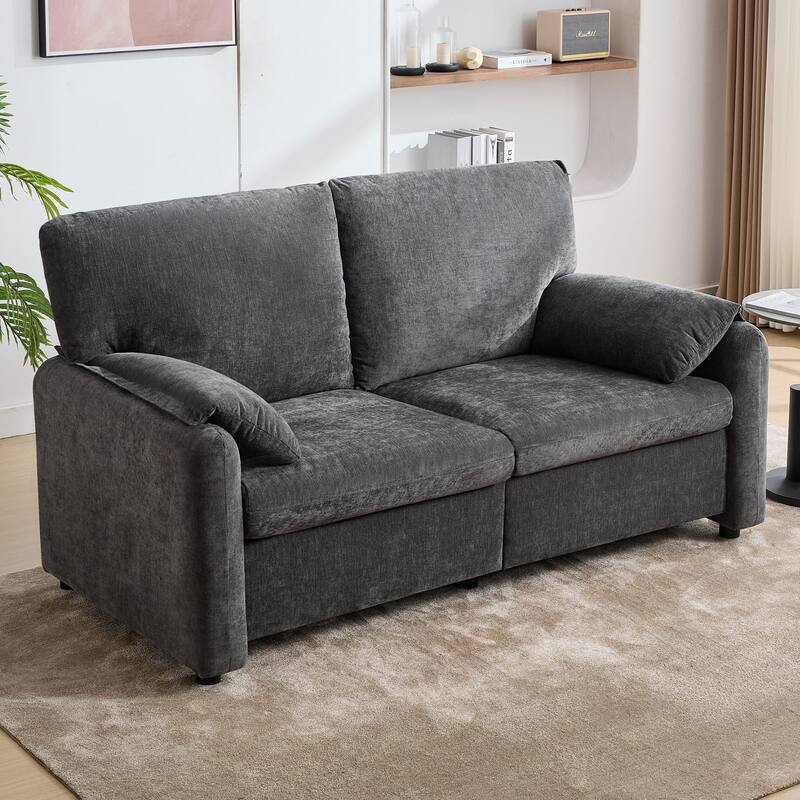 71.28" Chenille 2-Seater Sofa with Cloud-Like Cushion & Sponge Support