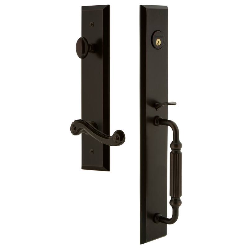 Grandeur Fifth Avenue Solid Brass Rose Right Handed Keyed Entry Single - Timeless Bronze