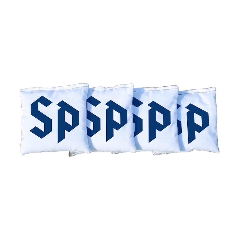 Saint Peters Peacocks White Cornhole Bags - All-Weather Resin Filled