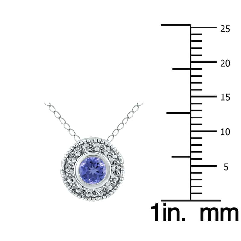 Marquee 10k White Gold Tanzanite and 1/6ct TDW Diamond Necklace (I-J, I1-I2)