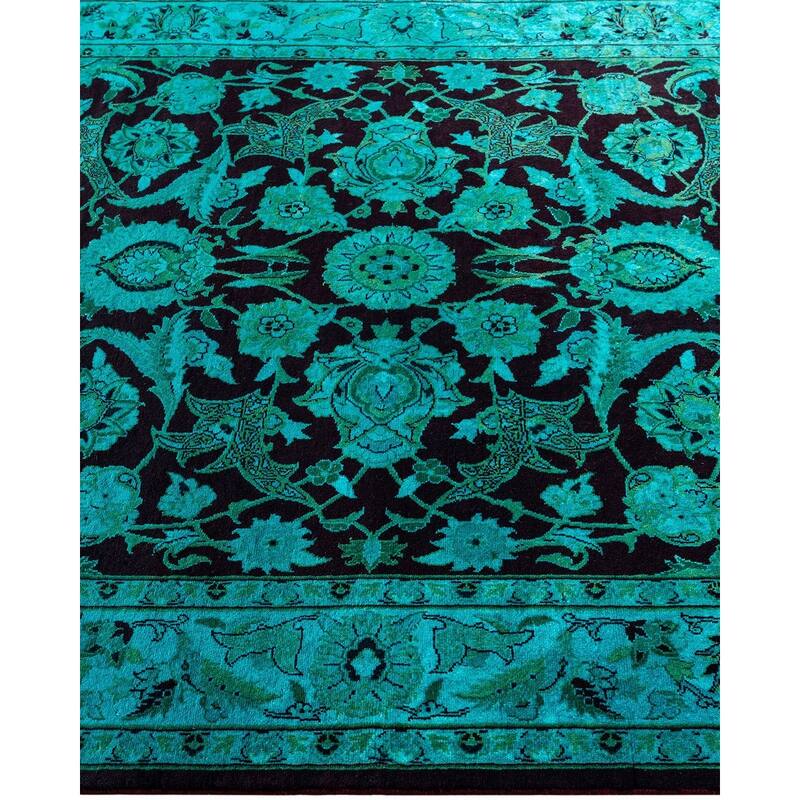 Overdyed, One-of-a-Kind Hand-Knotted Area Rug - Blue - 4' 2" x 6' 2"
