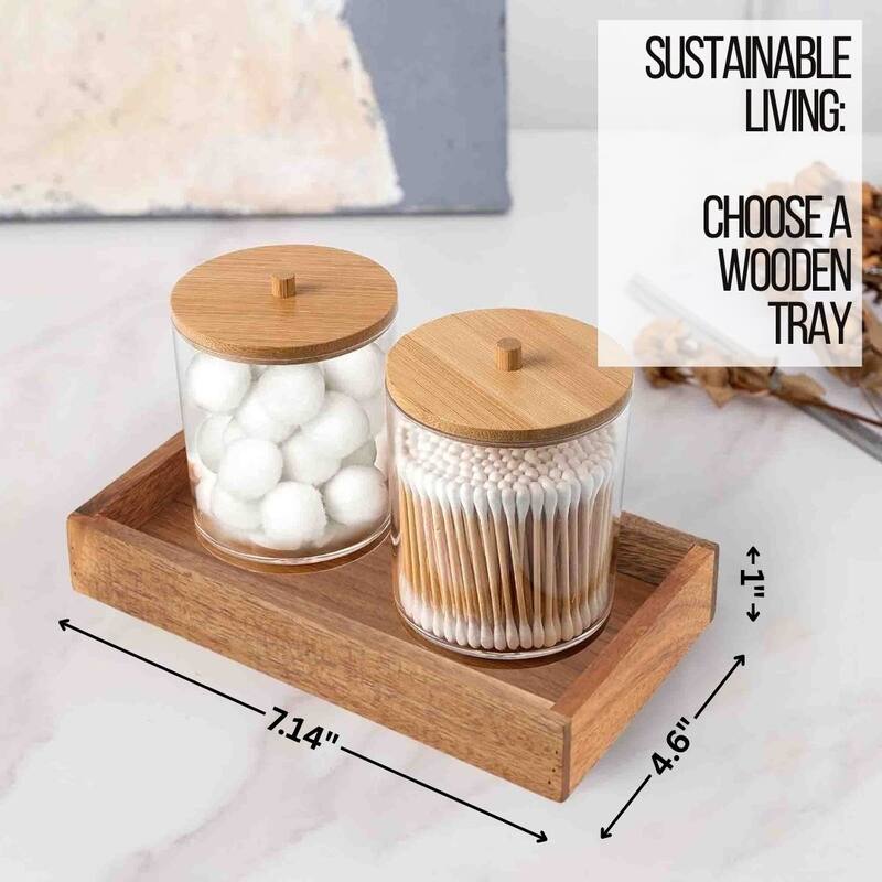 Acacia Wood Bathroom Accessory Set Collection