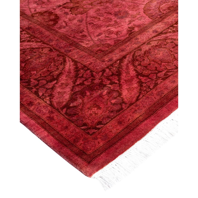 Contemporary Overdyed Wool Hand Knotted Area Rug - 6' 2" x 9' 1"