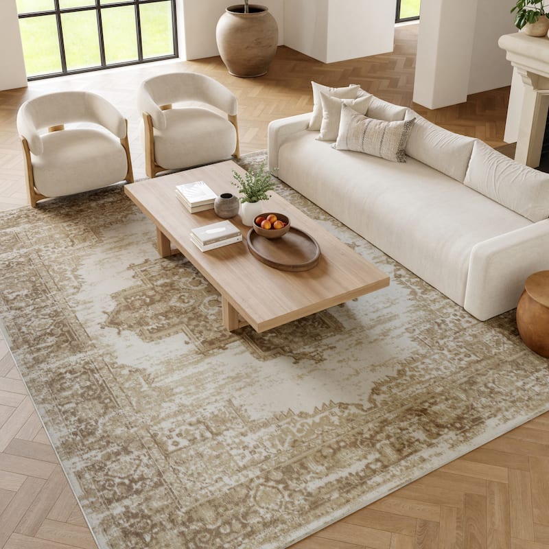 Nourison Grafix Distressed Vintage Medallion Area Rug