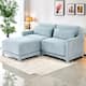 Option 2 Seater with Ottoman Sky Blue