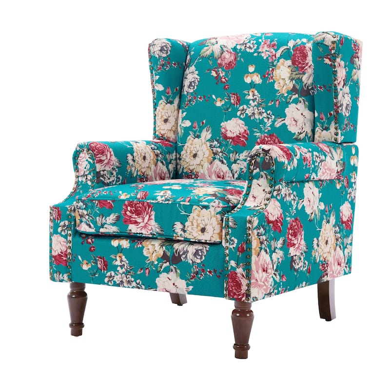 Patterned Upholstered Accent Chair for Living Room