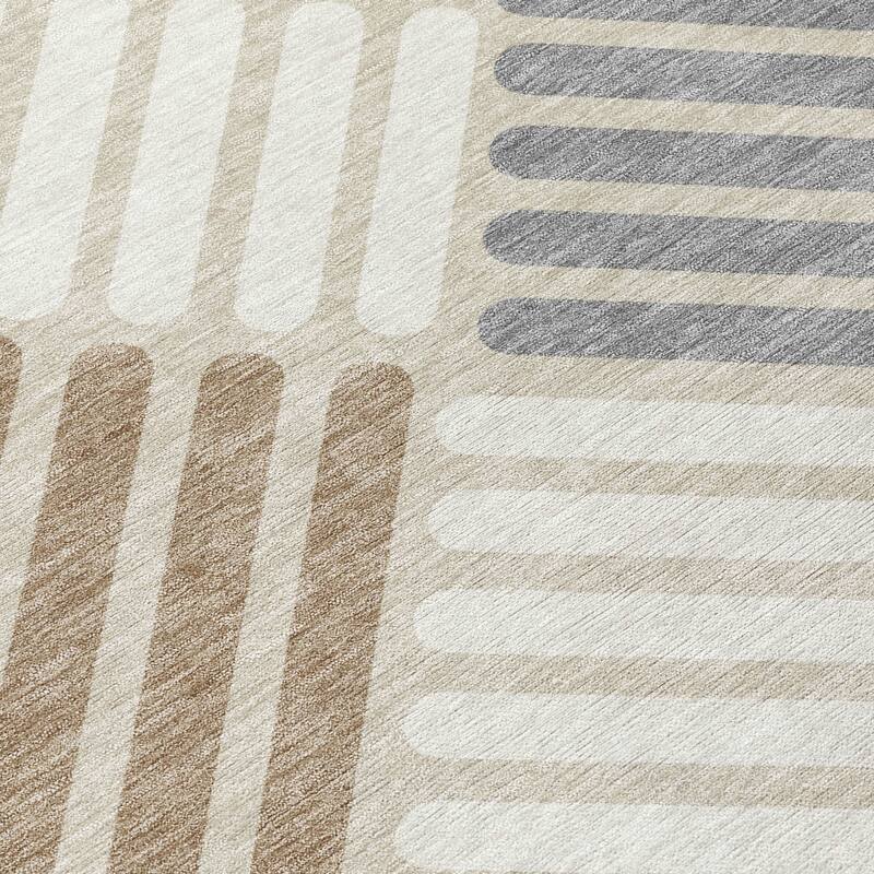 Machine Washable Indoor/ Outdoor Modern Weave Chantille Rug