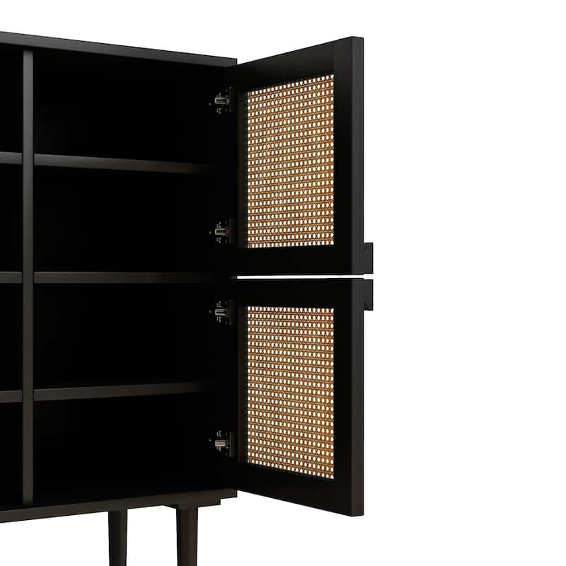 Rattan Mesh Storage Cabinet - N/A