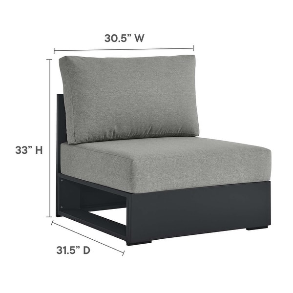 dimension image slide 1 of 3, Tahoe Patio Aluminum Modular Armless Chair