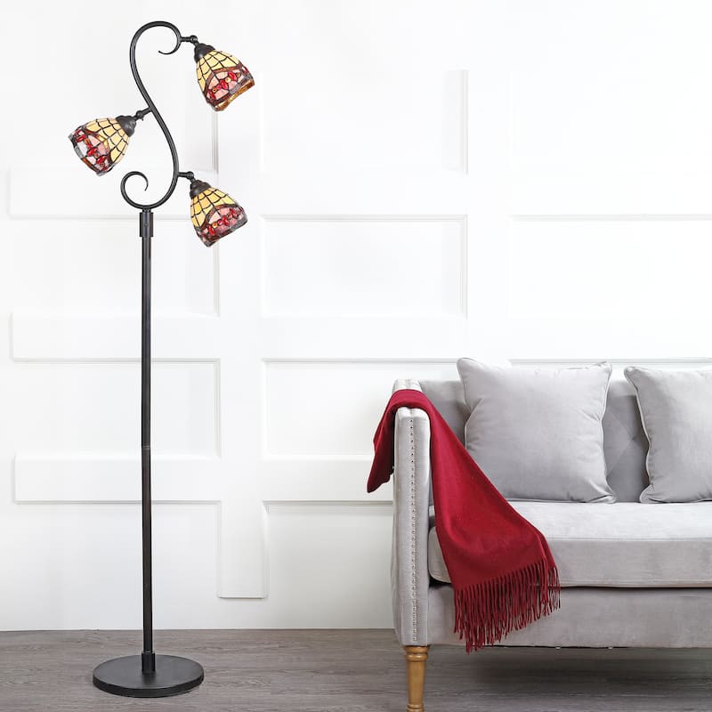 Walker Tiffany-Style 70.5" Multi-Light LED Floor Lamp, Bronze by JONATHAN Y