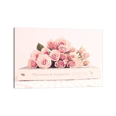 iCanvas "Peonies And Book" by Caroline Mint Canvas Print