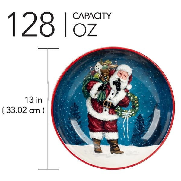 Certified International Santa's Secret Serving/Pasta Bowl 13" x 3" - 13" Diameter x 3"