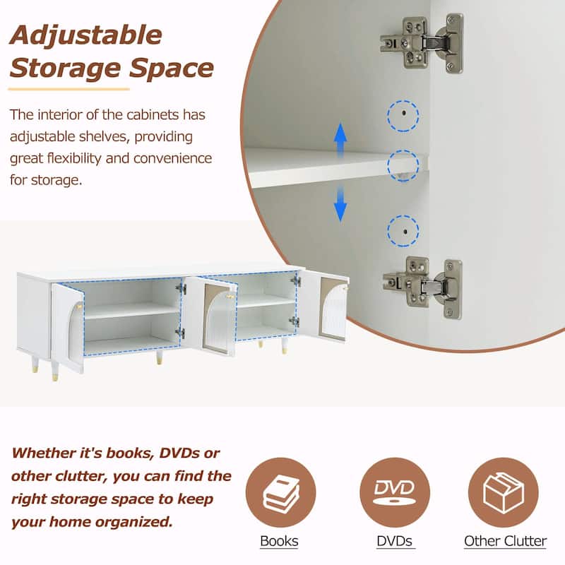 Stylish TV Stand with Adjustable Shelves for TVs Up to 78''