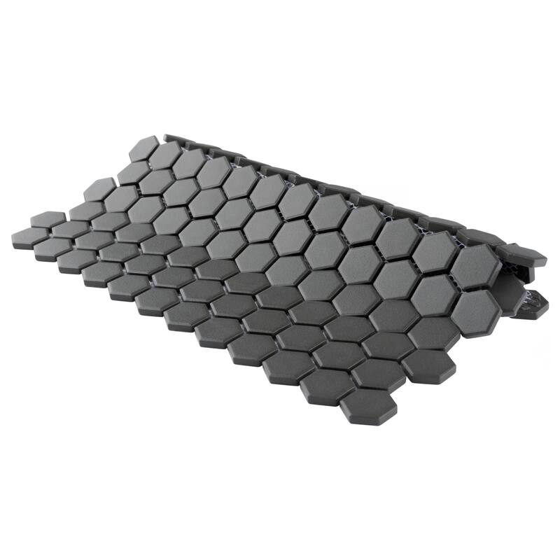 Merola Tile Gotham 1" Hex Black 10-1/4" x 11-3/4" x 5 mm Porcelain Unglazed Mosaic Tile
