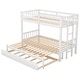preview thumbnail 10 of 24, Twin over Pull-out Bunk Bed with Trundle, 4-in-1 Space-Saving Design, 14.2'' Safety Guardrails, Adjustable Ladder, White