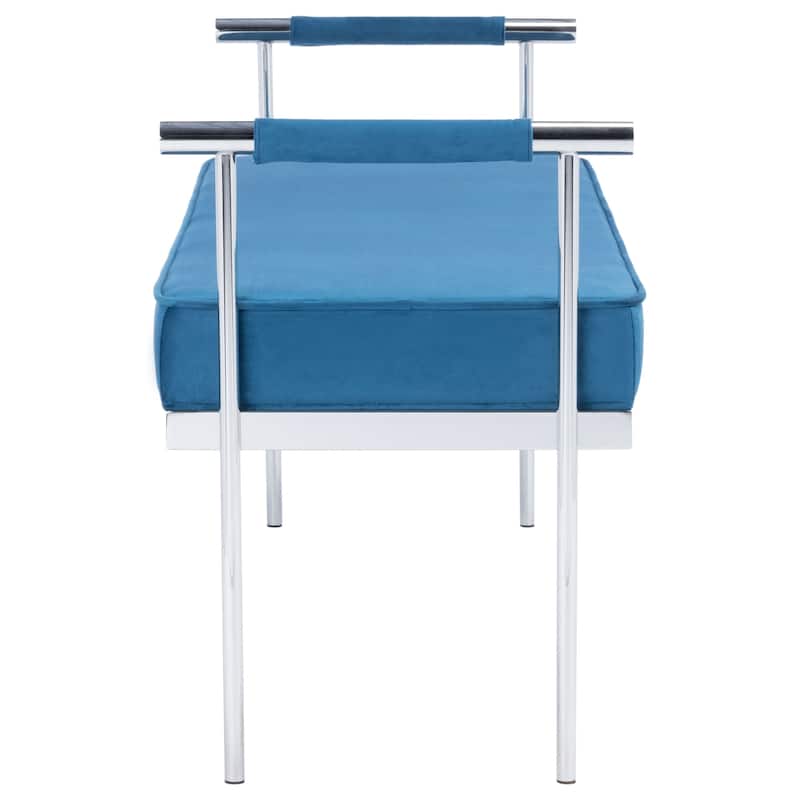 SAFAVIEH Pinkey Glam Long Rectangle Cushion Bench with Arms - 48" W x 17.3" L x 24.8" H - 48Wx17Dx25H