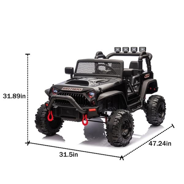 dimension image slide 1 of 4, Remote Control 24V Electric Toy Car for Kids, Four-Wheel Suspension, LED Lights, Ages 3+