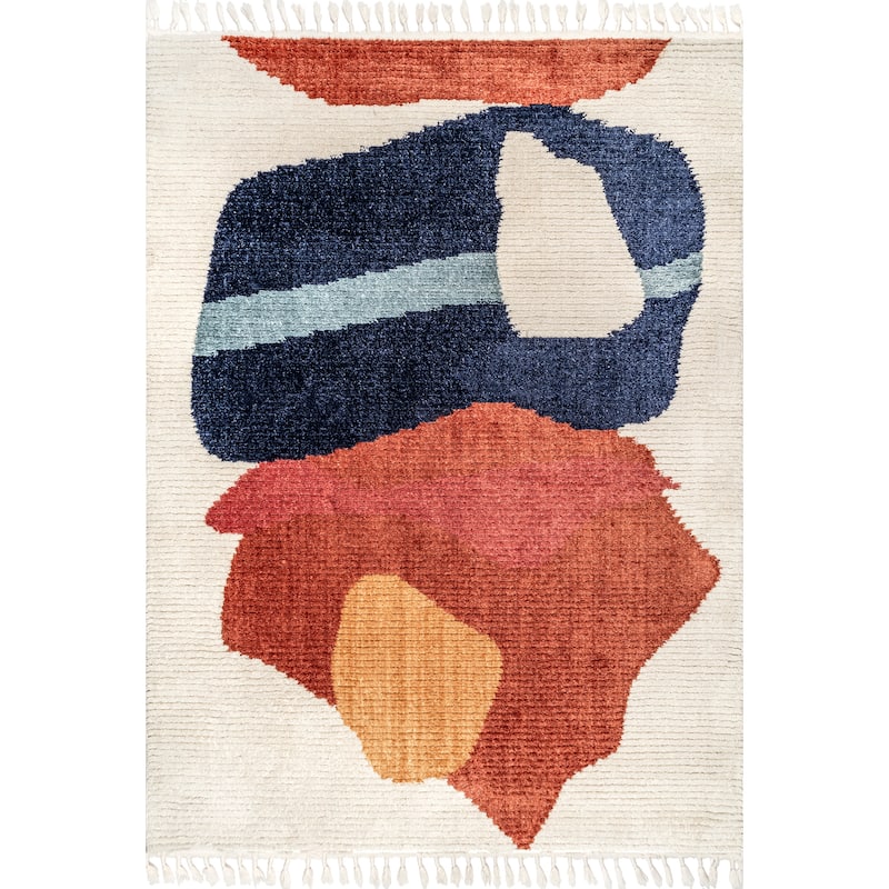 Nuloom Ashton Shaggy Contemporary Abstract Tassel Area Rug