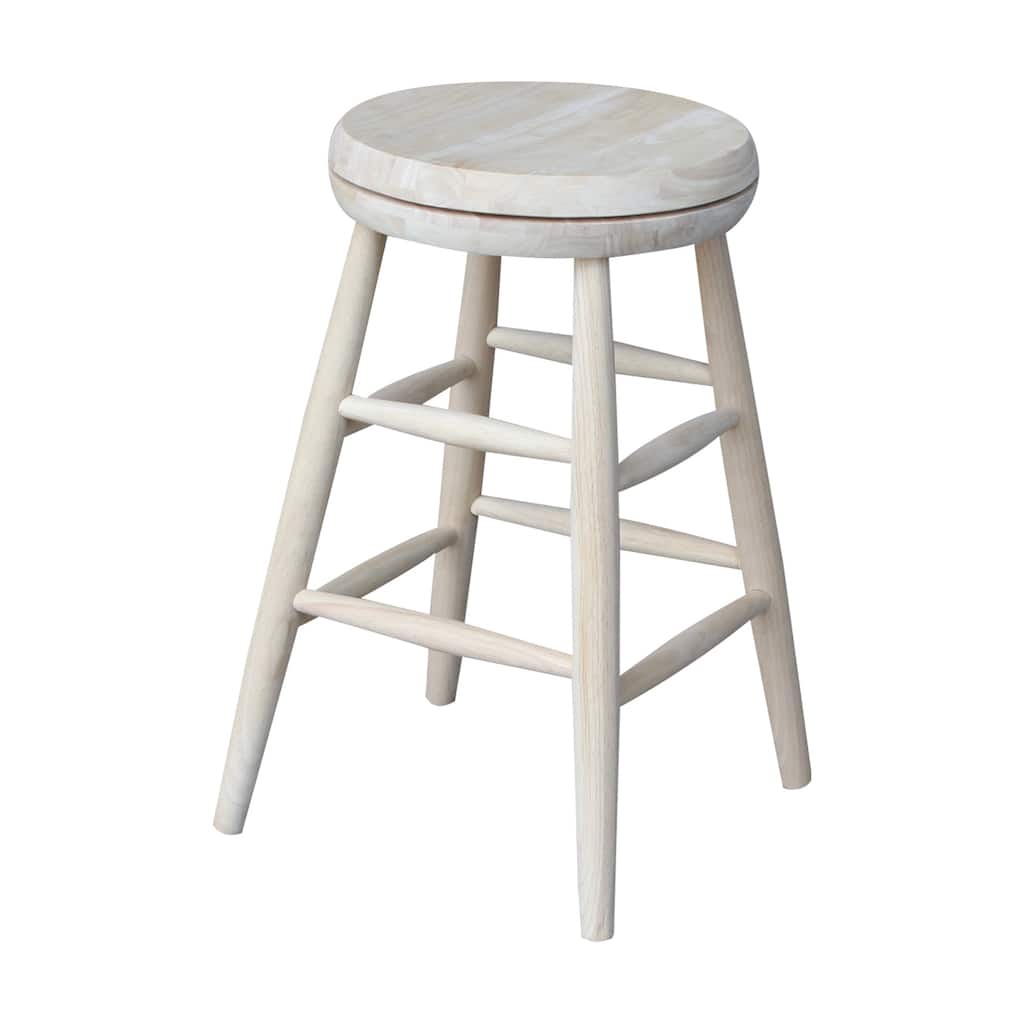 Unfinished Solid Wood Swivel Bar Stool