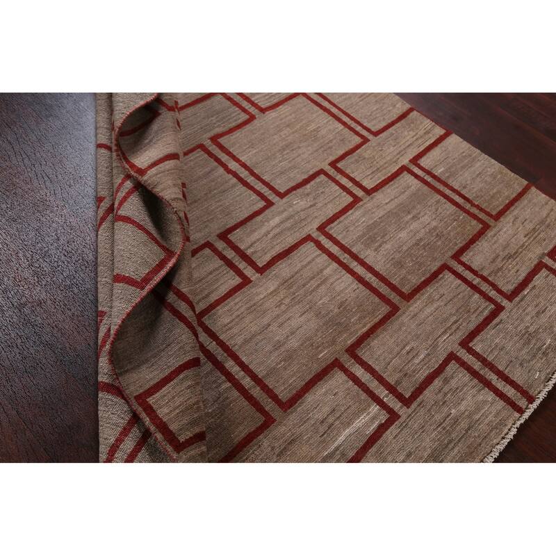 Geometric Modern Gabbeh Kashkoli Oriental Wool Area Rug Hand-knotted - 5'4" x 7'6"