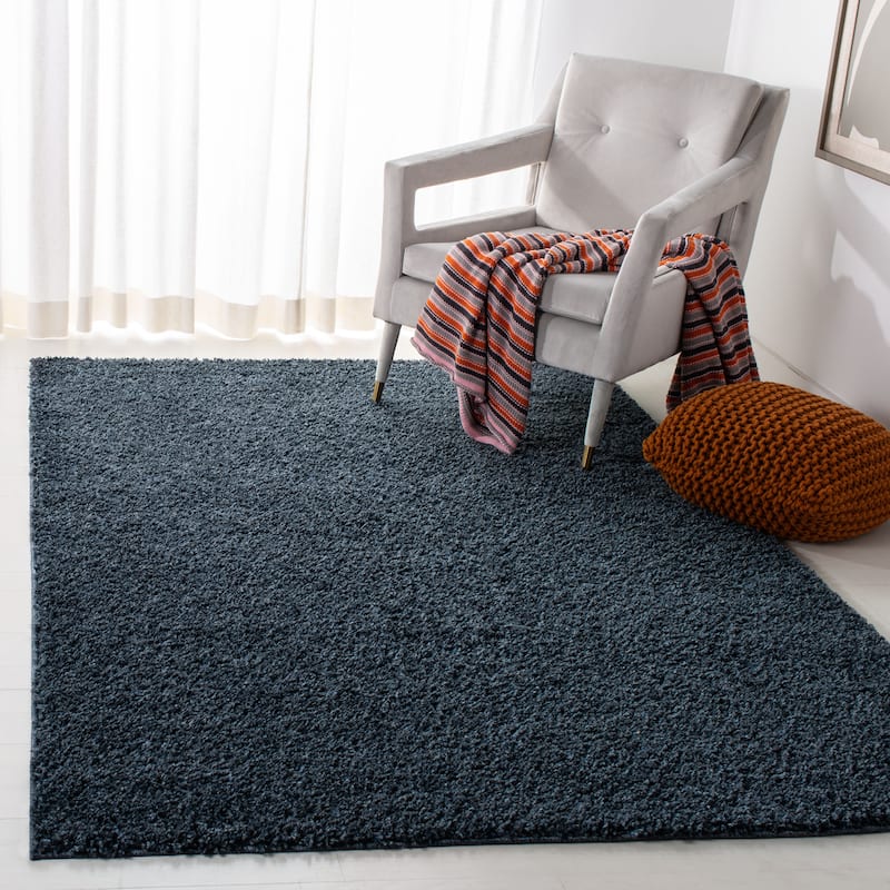 SAFAVIEH Arizona Shag Mechtilde 1.6-inch Thick Rug - 3' x 5' - Blue