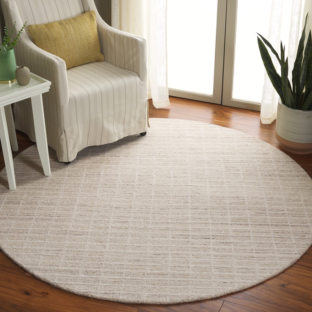 SAFAVIEH Handmade Ebony Peigi Geometric Wool Rug