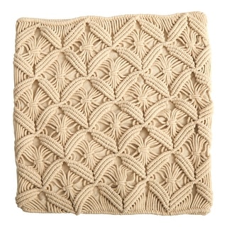 18 quot Boho Diamond Woven Macrame Decorative Pillow Cover Bed Bath