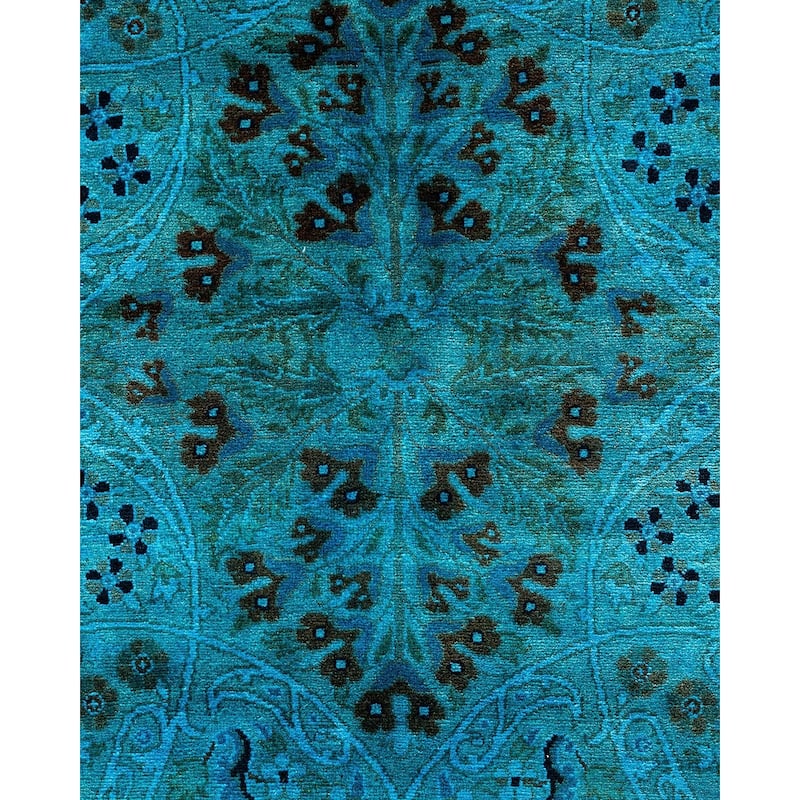 Overdyed, One-of-a-Kind Hand-Knotted Area Rug - Blue - 9' 1" x 17' 10"