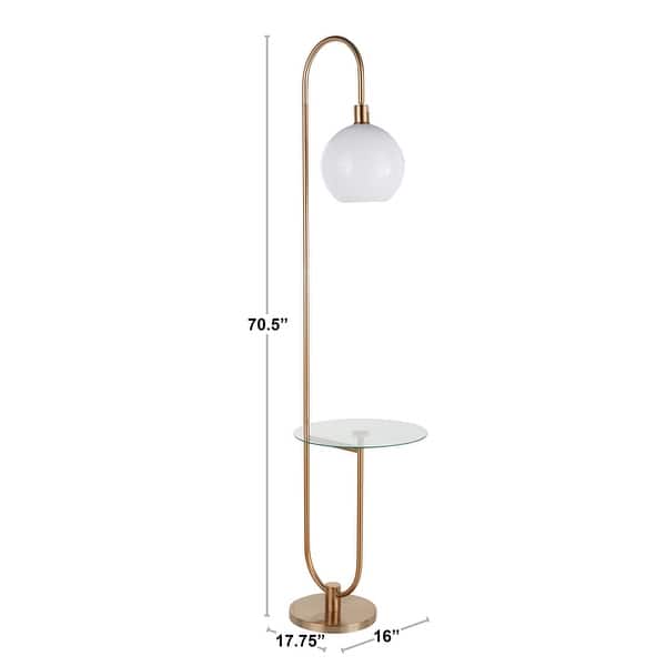 Silver Orchid Trombone Tray Table Floor Lamp In Gold Metal Clear Glass Overstock 31701624 Pair of black metal table lamps with purple lamp shades 54cm tall heavy lamps. lumisource