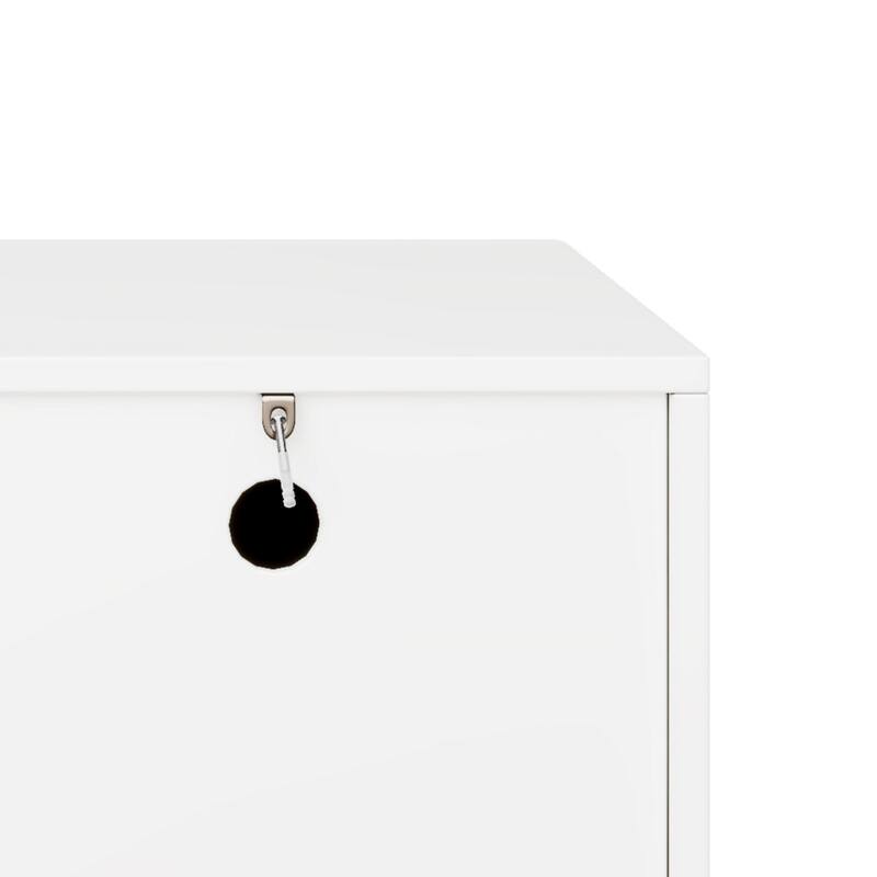 Stylish Wavy Door TV Stand with 4 Cabinets, Adjustable Shelves & Cable Holes, Solid Color Media Console for TVs Up to 75"