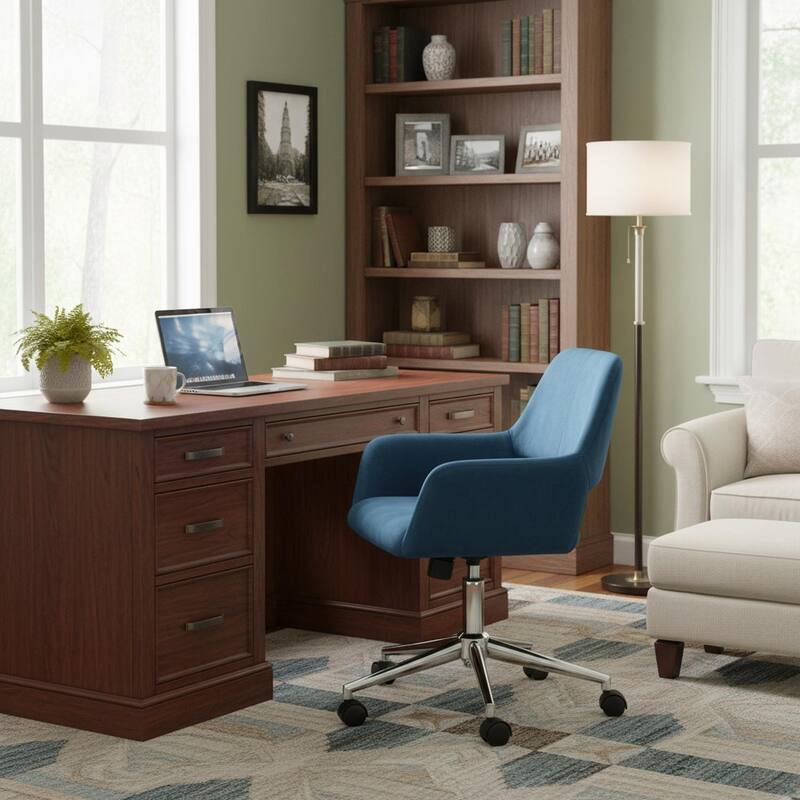 Homylin Modern Velvet Upholstered Task Chair with 360 Degree Swivel