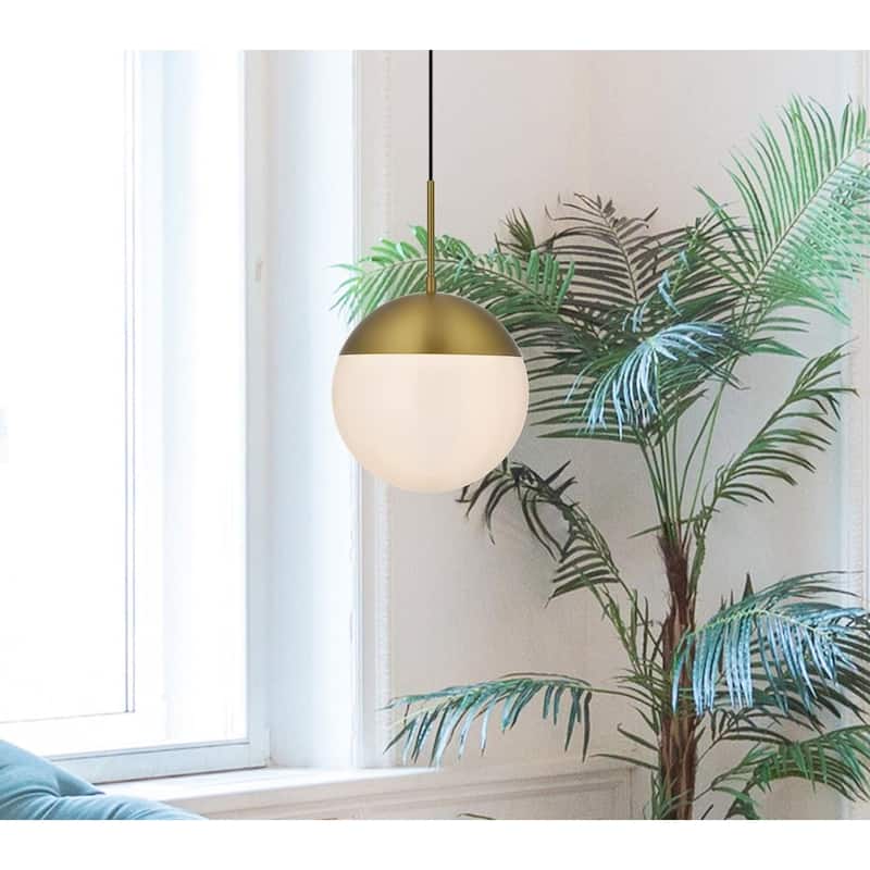 1-Light Frosted White Glass Pendant
