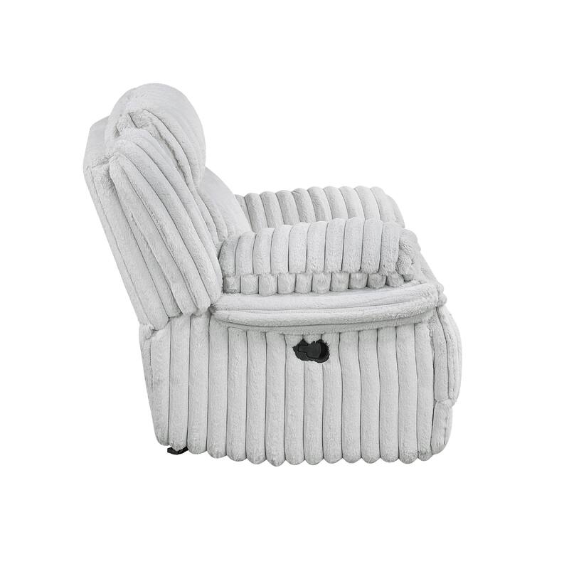 Rexy Manual Glider Recliner Chair, Textured Light Gray Corduroy