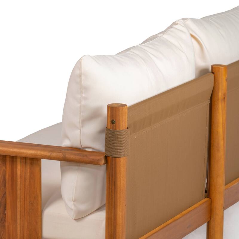 Christopher Knight Home - Acacia Wood Outdoor Patio Conversation Set