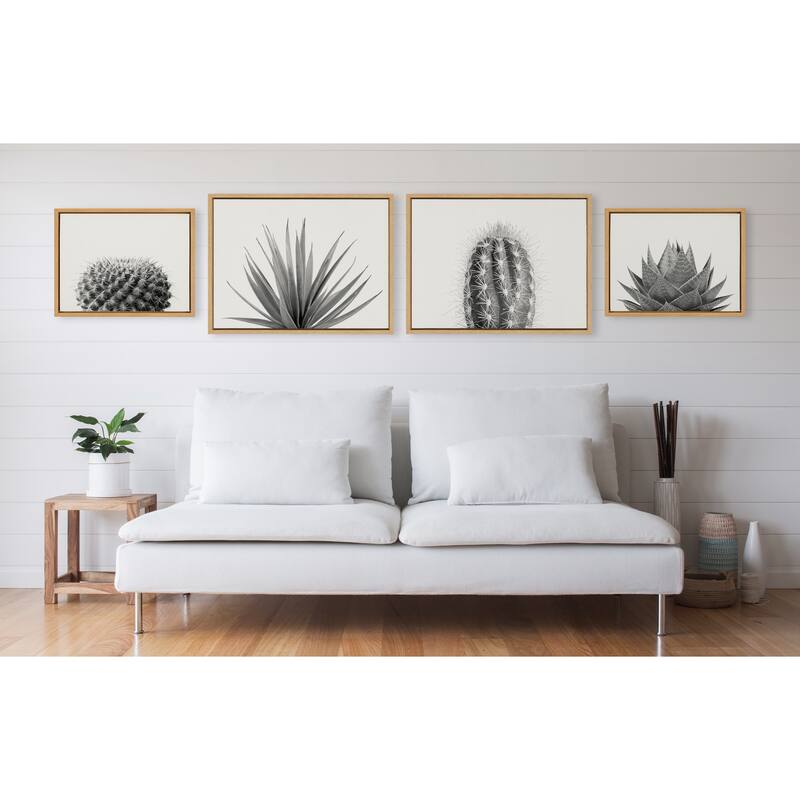 Kate and Laurel Sylvie Cacti Canvas Art Set by The Creative Bunch Studio