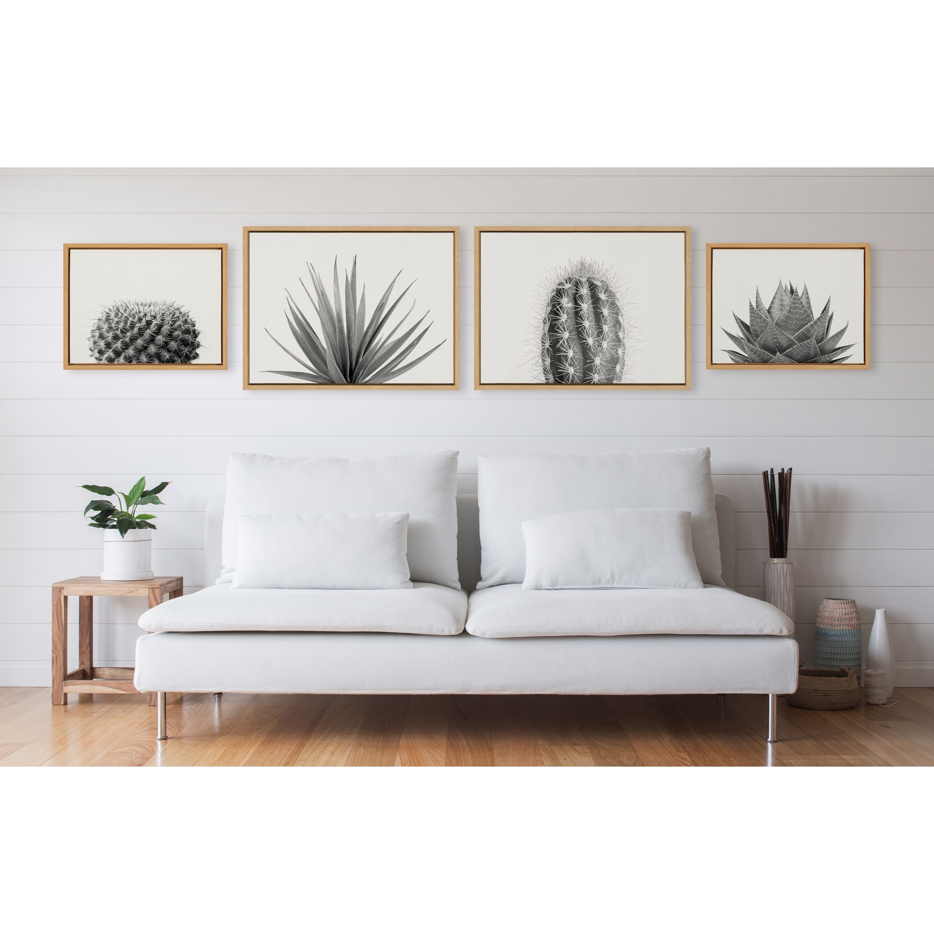 Kate and Laurel Sylvie Cacti Canvas Art Set by The Creative Bunch Studio