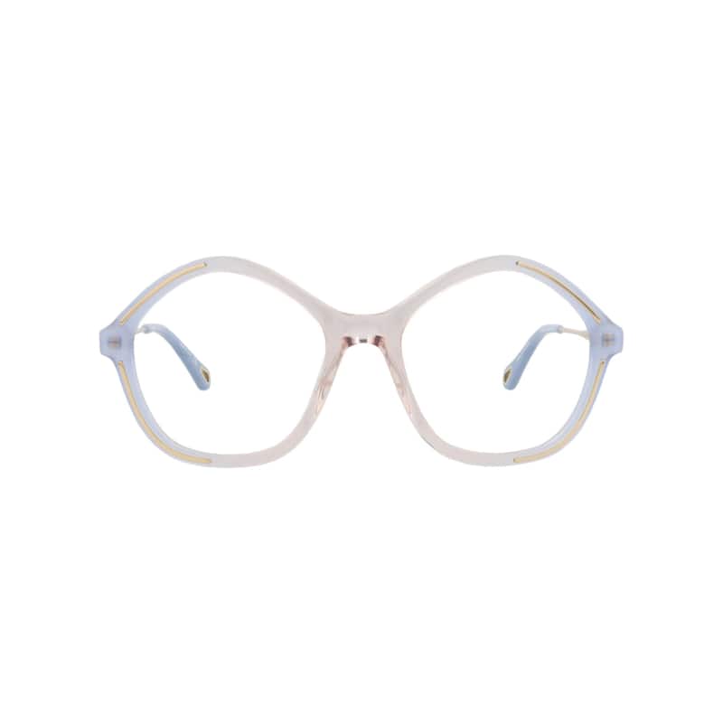 Chloé Square-Frame Bio Acetate Optical Frames - Light Blue Gold Transparent - Blue