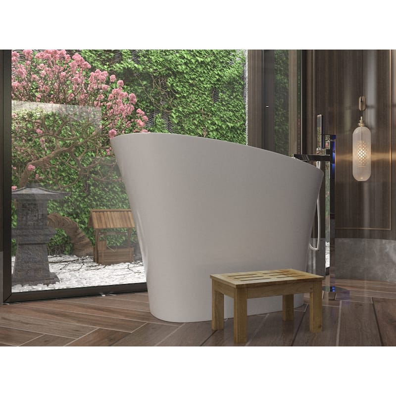 Modern Japanese Solid Surface Soaking Bathtub