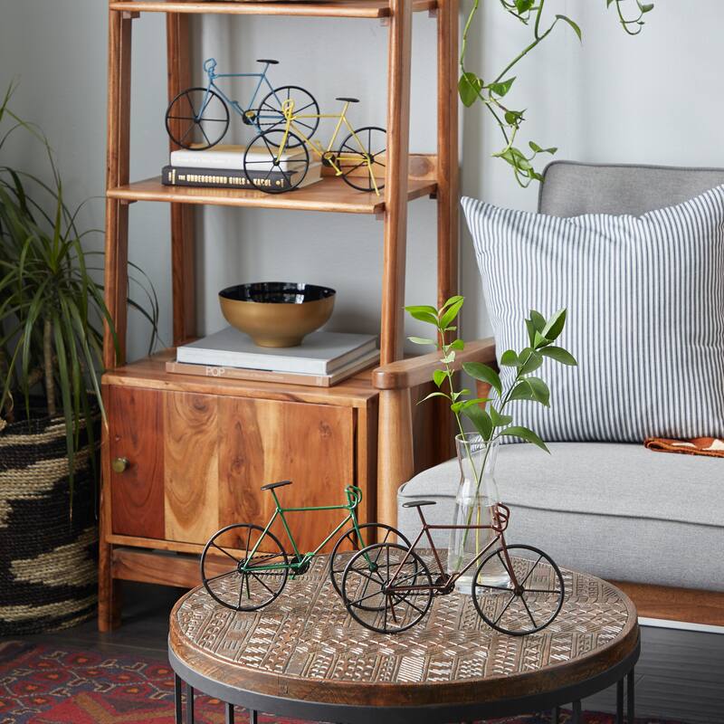 Multi Colored Metal Handmade Bike Sculpture (Set of 4)