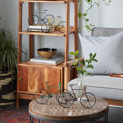 Multi Colored Metal Handmade Bike Sculpture (Set of 4)