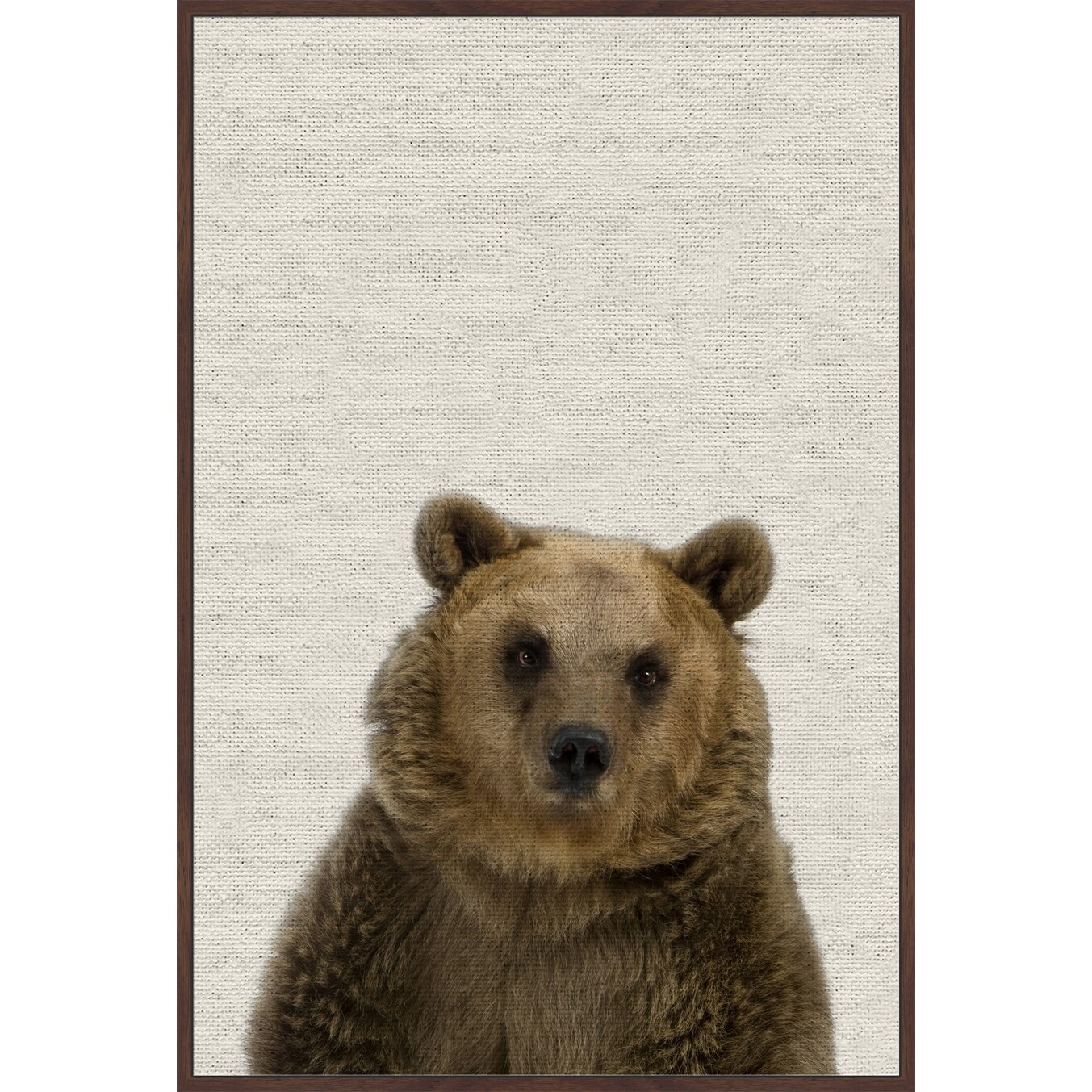 Shop Marmont Hill Mh Pekabo 8812 Dwffdl 45 45 X 30 Furry Bear Framed Giclee Print On Canvas Brown Free Shipping Today Overstock 27151382