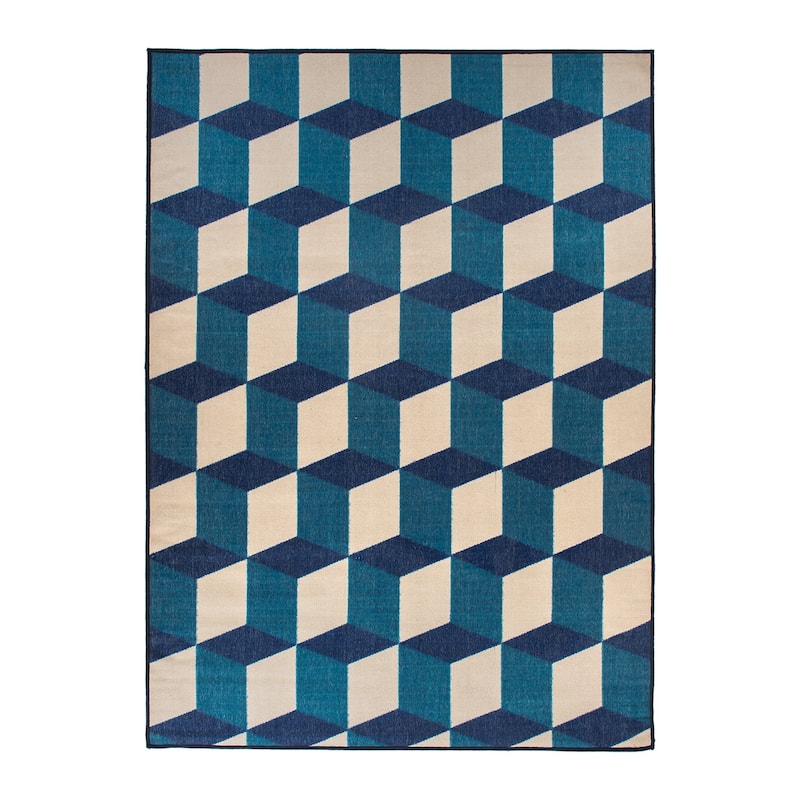 Contemporary Geometric Flatweave Indoor/Outdoor Area Rug