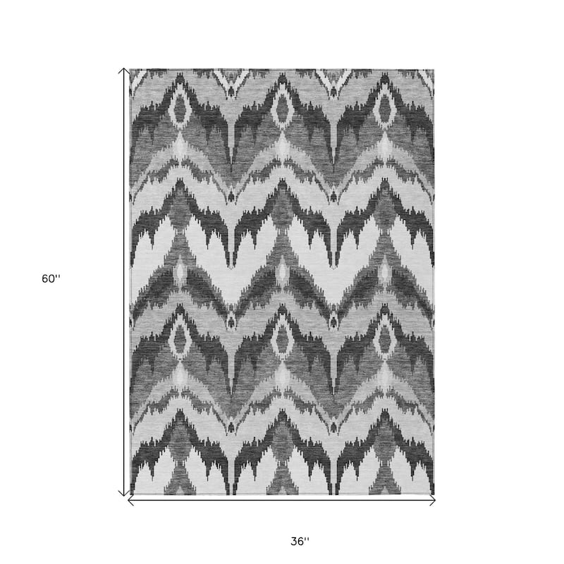 HomeRoots Ikat Transitional Rectangle Outdoor Rug