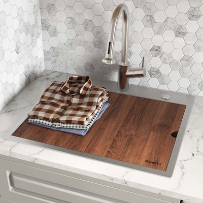 Ruvati 25 x 22 x 12 inch Drop-in Topmount Laundry Utility Workstation Sink 16 Gauge Stainless Steel - 25 x 22 - 25 x 22