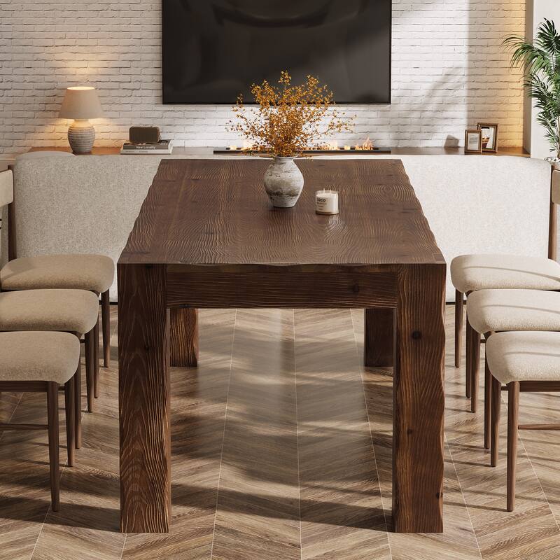 63-Inch Solid Wood Dining Table for 4-6 - 31.5" D x 63" W x 29.92" H