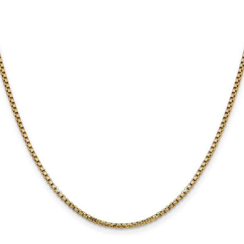 Curata 14k 1.75mm Hollow Round Box Chain Bracelet