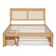 preview thumbnail 33 of 58, Versatile Pull-Out Bed,Full Size Elegant Bed Frame with Rattan Headboard and Sockets